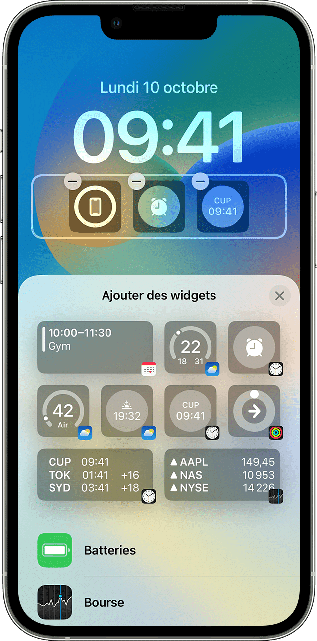 ajouter un widget sur ecran de verrouillage iphone